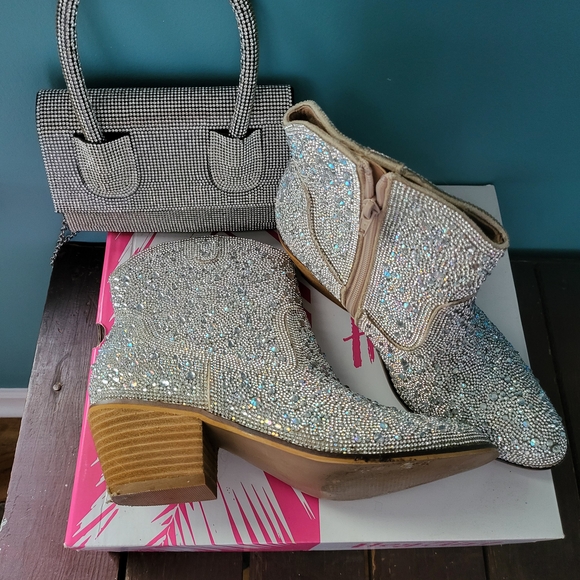 Corkys Hey Girl Rhinestone Boots and Bag Set - Picture 3 of 7